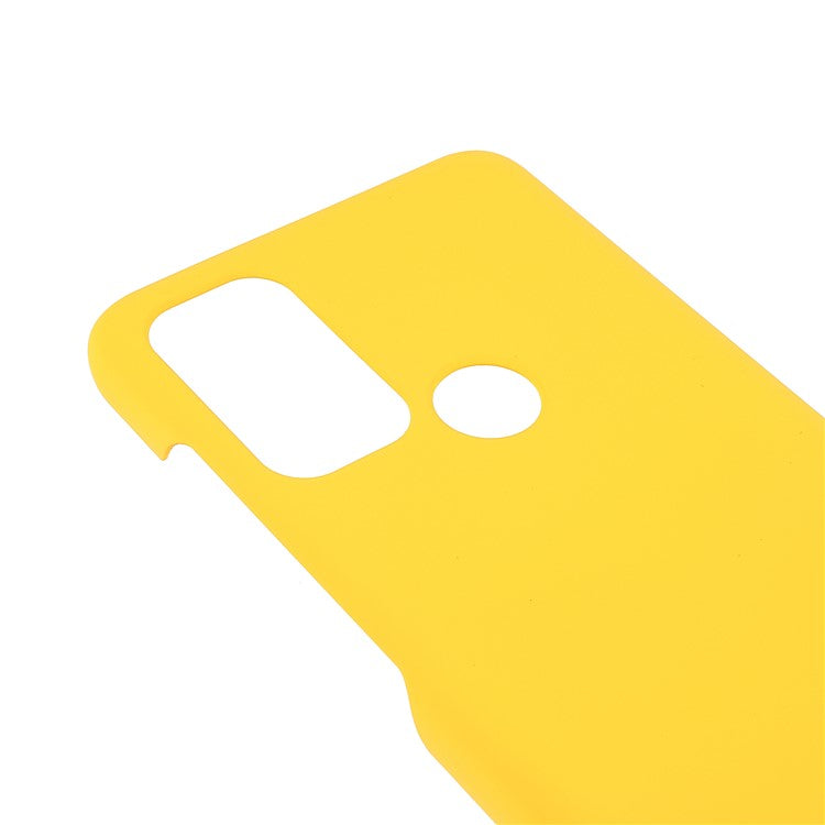 Rubberized Anti-fingerprint Drop-proof Hard PC Phone Case Protective Cover for Motorola Moto G60S - Yellow