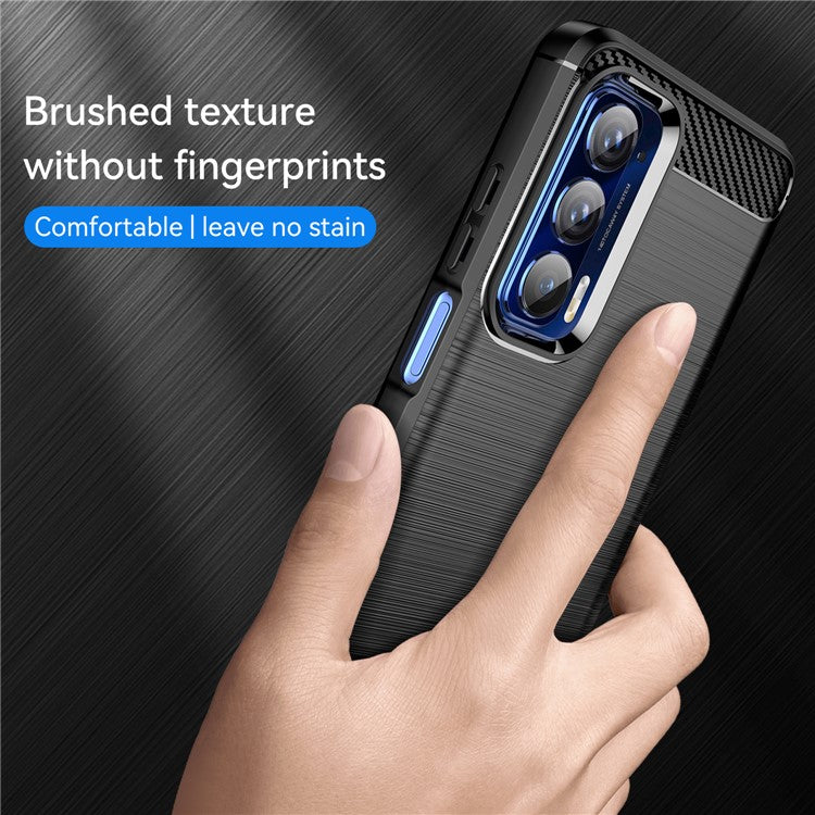 Ultra Thin Flexible TPU Case Scratch-Resistant Carbon Fiber Texture Freely-Twisted Phone Cover with Brushed Surface for Motorola Edge (2021)/Edge 5G UW - Black