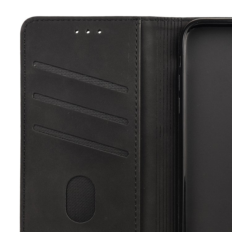 Smartphone Case Shockproof Wallet Phone Stand Cover Anti-dust Splicing PU Leather Shell for Motorola Moto G51 5G - Black