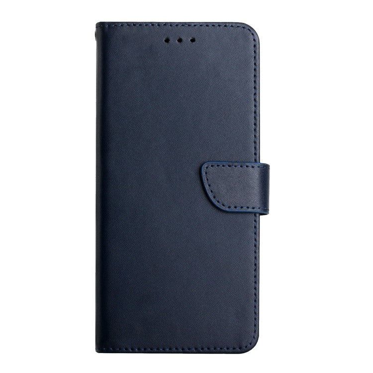 For Motorola Moto G200 5G / Edge S30 Practical Wallet Stand Function Flip Phone Cover Genuine Leather Nappa Texture Full Body Protective Phone Case - Blue