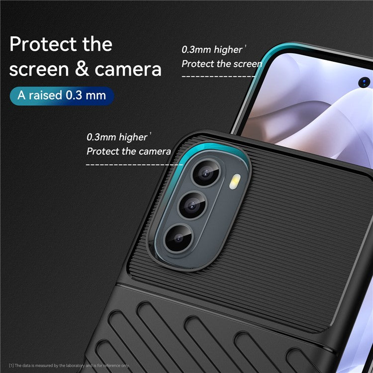 Thunder Series Twill Texture Soft TPU Phone Case Thickened Strong Protection Anti-Drop Cover for Motorola Moto G31 / Moto G41 - Black