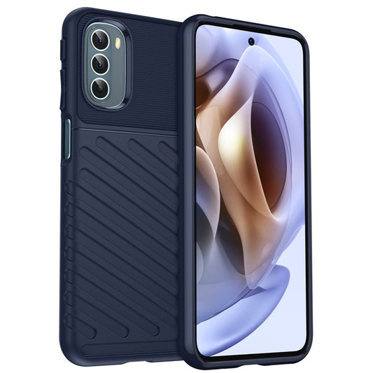 Thunder Series Twill Texture Soft TPU Phone Case Thickened Strong Protection Anti-Drop Cover for Motorola Moto G31 / Moto G41 - Blue