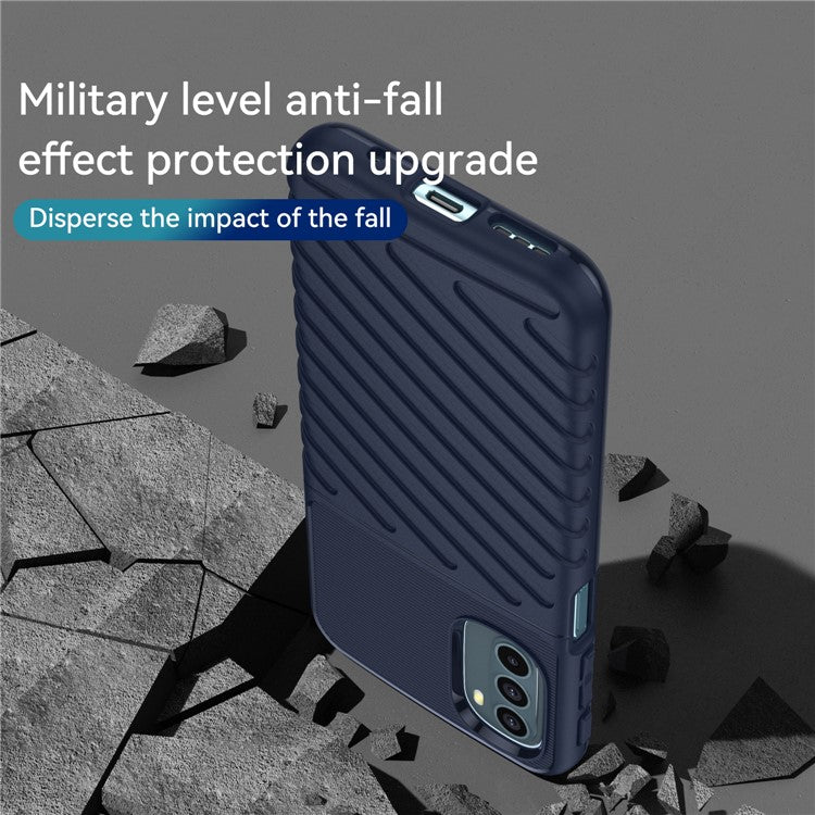 Thunder Series Twill Texture Soft TPU Phone Case Thickened Strong Protection Anti-Drop Cover for Motorola Moto G31 / Moto G41 - Blue