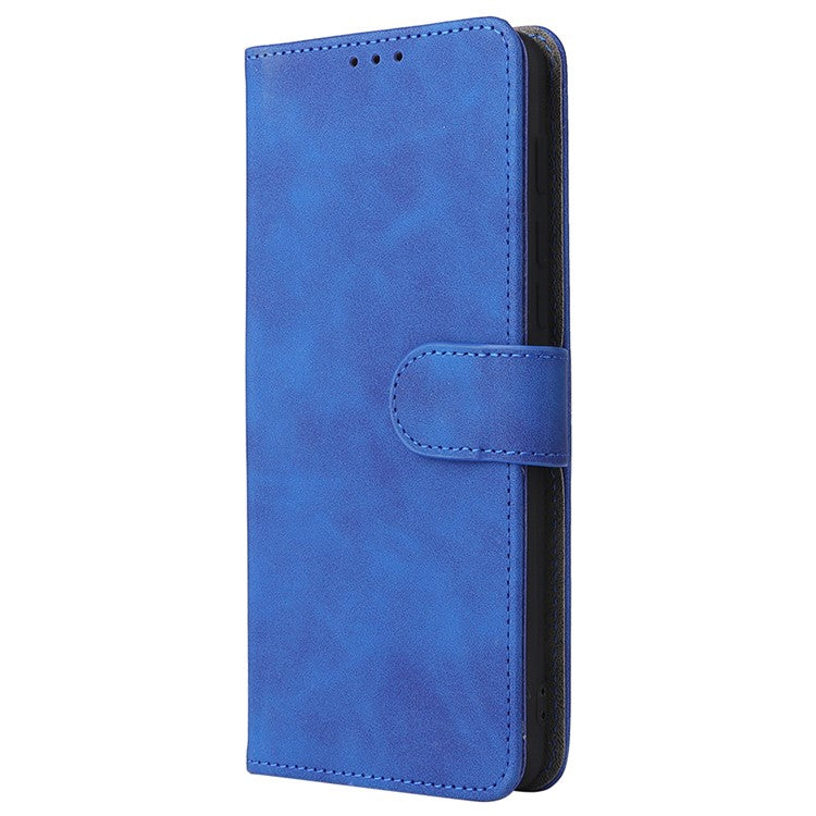 Anti-scratch Splash-repellent Skin-touch Feeling PU Leather + TPU Phone Cover Stand Wallet Shell Mobile Phone Case for Motorola Moto G200 5G - Blue