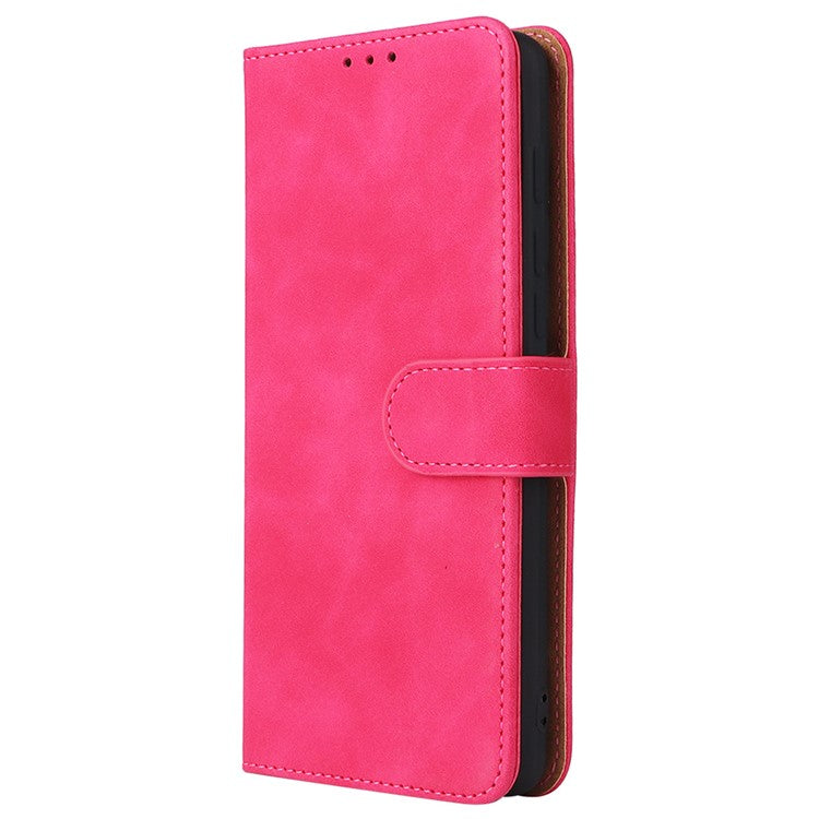 Anti-scratch Splash-repellent Skin-touch Feeling PU Leather + TPU Phone Cover Stand Wallet Shell Mobile Phone Case for Motorola Moto G200 5G - Rose