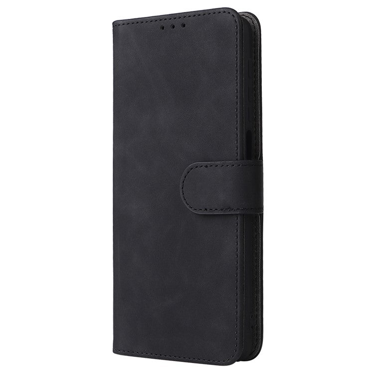 Shockproof Phone Cover Shell Skin-touch Feeling PU Leather Stand Wallet Shell Mobile Phone Case for Motorola Moto G31 / G41 - Black