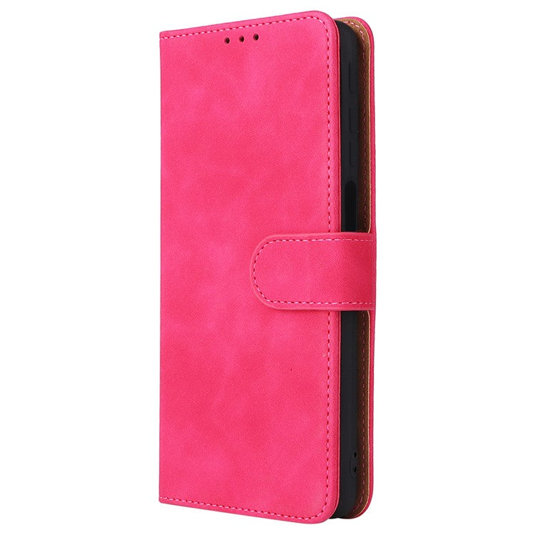 Shockproof Phone Cover Shell Skin-touch Feeling PU Leather Stand Wallet Shell Mobile Phone Case for Motorola Moto G31 / G41 - Rose