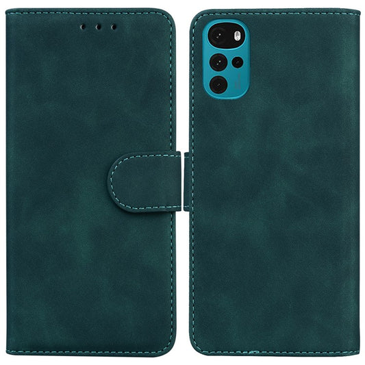 Wallet Phone Case for Motorola Moto G22 / Moto E32s 4G Flip Folio Protective Cover Shockproof TPU Inner Phone Shell with Stand - Green