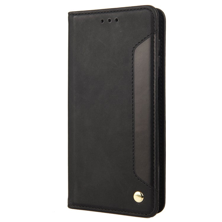 Shockproof Case for Motorola Moto G22 Business Style Phone Stand Cover Phone Case Splicing Leather Shell with Wallet - Black