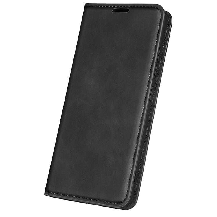 Silky-Touch Folio Flip Cover for Motorola Moto G22 Leather Phone Protective Case with Wallet Stand - Black