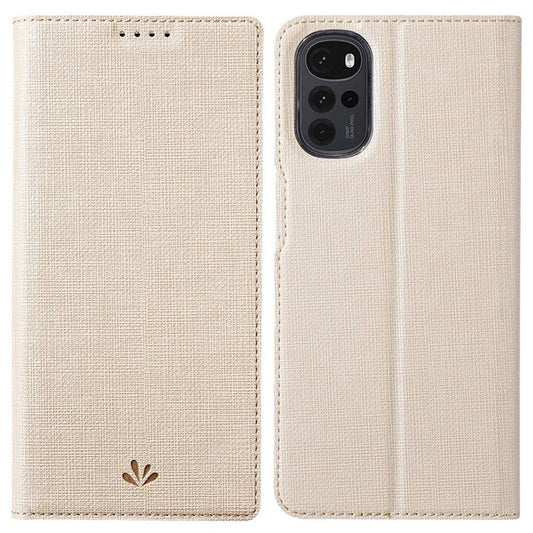 VILI DMX Series for Motorola Moto G22 Card Holder PU Leather Phone Case Hands-free Stand Protective Cover - Khaki