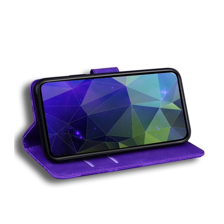 Solid Color PU Leather Case for Motorola Moto G52 4G / G82 5G, Book Style Stand Wallet Phone Protective Cover - Purple