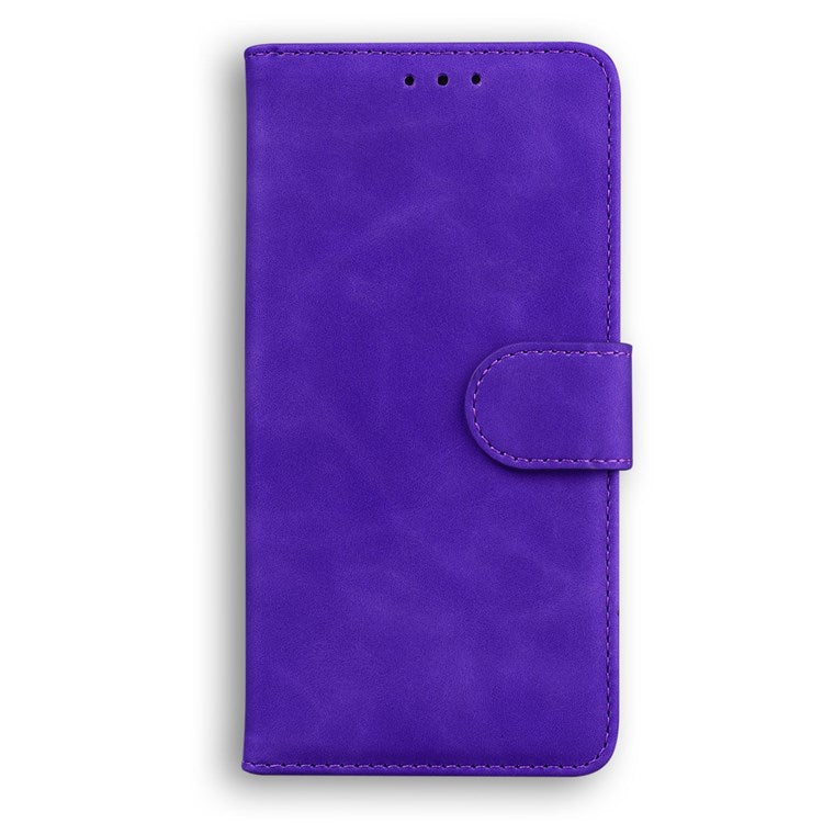 Solid Color PU Leather Case for Motorola Moto G52 4G / G82 5G, Book Style Stand Wallet Phone Protective Cover - Purple
