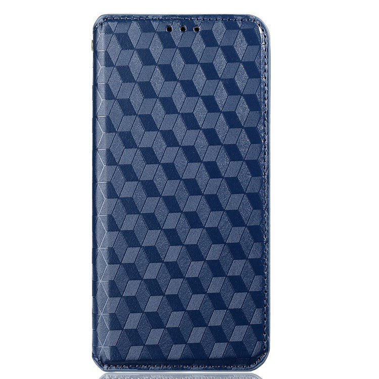 Cell Phone Case for Motorola Moto G Stylus 5G (2021), Imprinted Rhombus Pattern PU Leather Stand Magnetic Auto Closure Wallet Phone Shell - Blue
