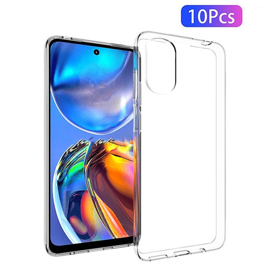 10Pcs/Pack Clear TPU Phone Case for Motorola Moto E32, Inner Watermark-Free Shockproof Soft Durable Back Cover