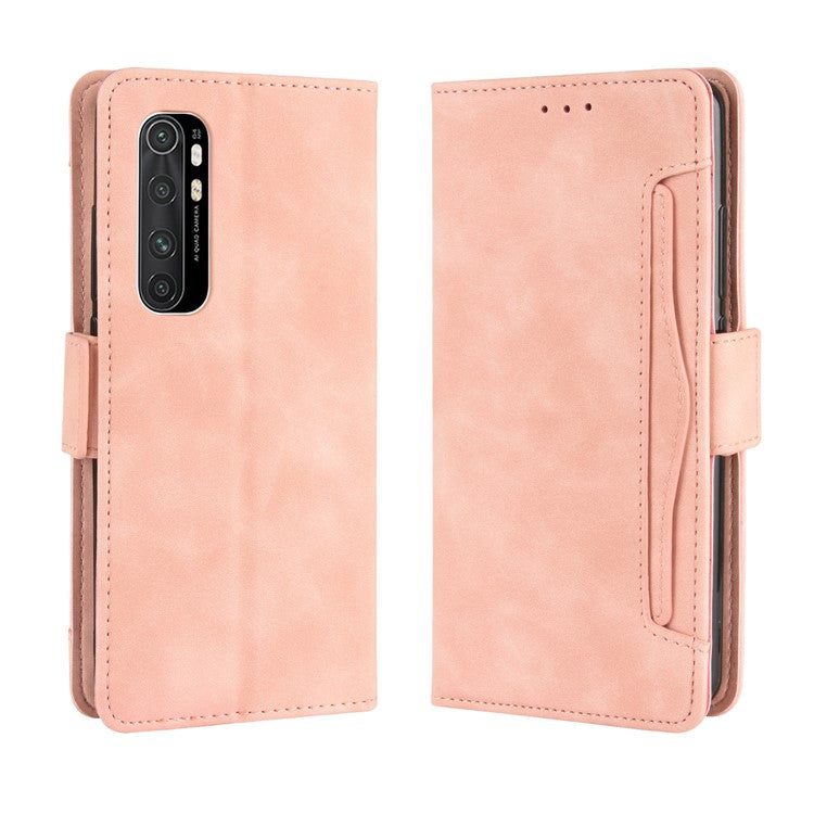 With Stand PU Leather Cover for Xiaomi Mi Note 10 Lite - Pink