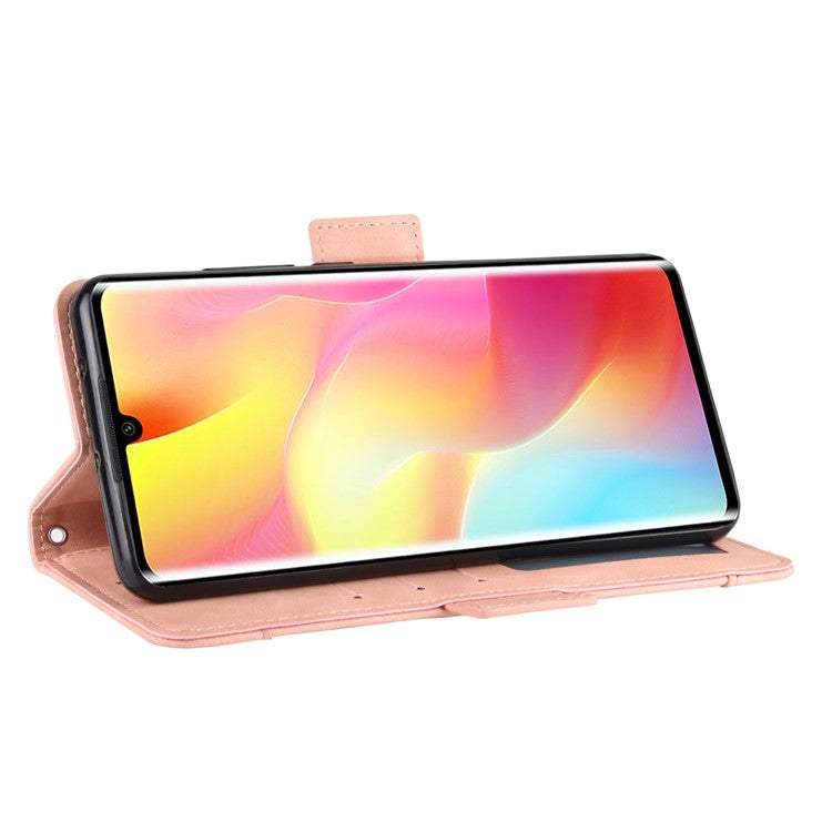 With Stand PU Leather Cover for Xiaomi Mi Note 10 Lite - Pink