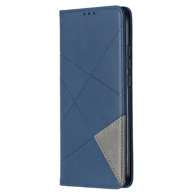 Geometric Pattern Leather with Card Slots Shell for Xiaomi Redmi 9A - Blue