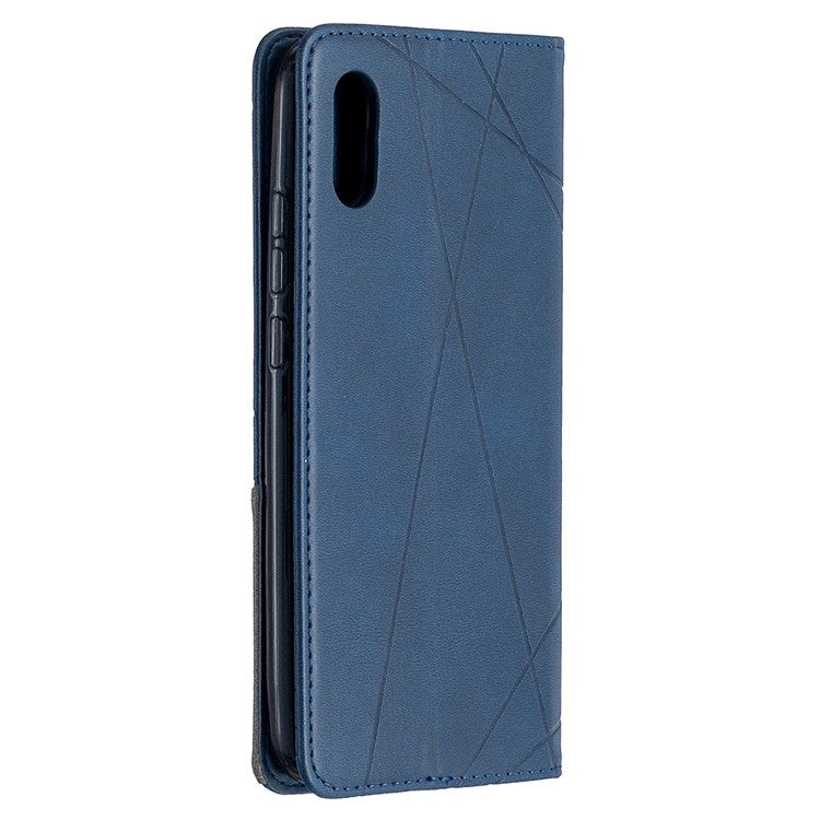 Geometric Pattern Leather with Card Slots Shell for Xiaomi Redmi 9A - Blue