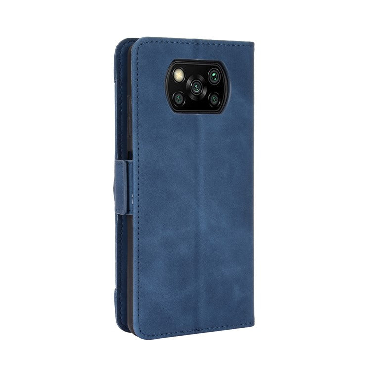 Wallet Stand Flip Leather Protective Case for Xiaomi Poco X3/Poco X3 NFC with A Separated Card Pocket Design - Blue