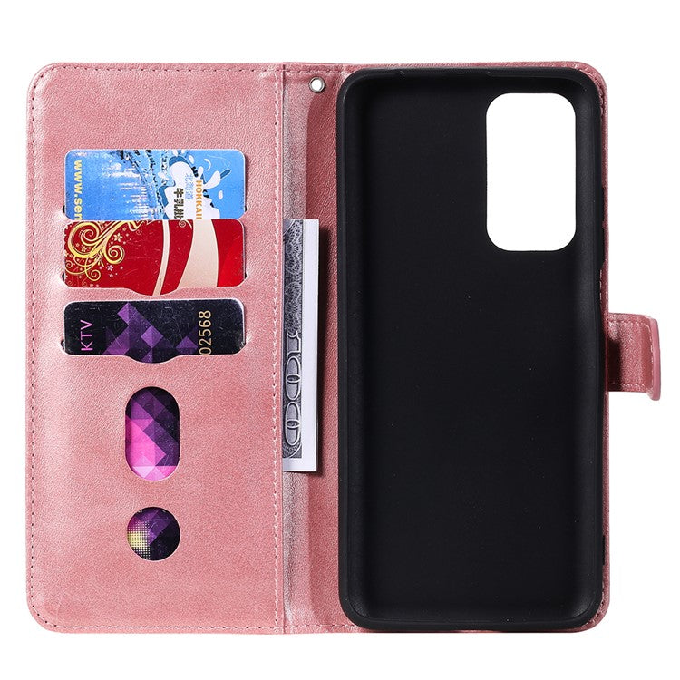 Zipper Pocket Leather Wallet Stand Case for Xiaomi Mi 10T 5G / Mi 10T Pro 5G / Redmi K30S - Rose Gold