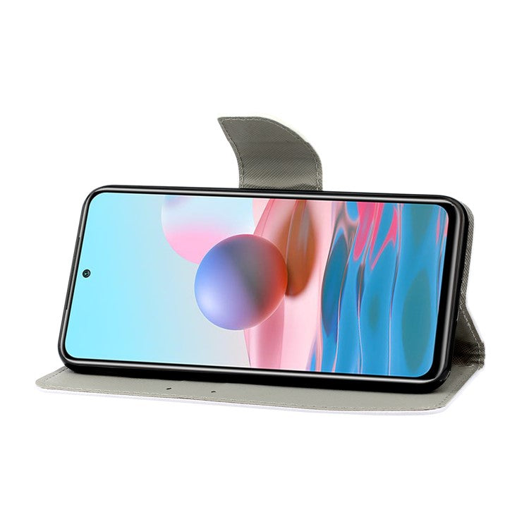 Pattern Printing Flip Leather Wallet Phone Shell Stand Case for Xiaomi Poco M5s 4G / Redmi Note 10 4G / Note 10S 4G - Panda and Bamboo