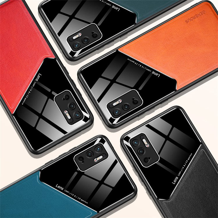 Precise Cut-Out Cover Textured Leather Coated Hybrid Case with Magnetic Metal Sheet Design for Xiaomi Redmi Note 10 5G/Poco M3 Pro 4G/Poco M3 Pro 5G - Blue