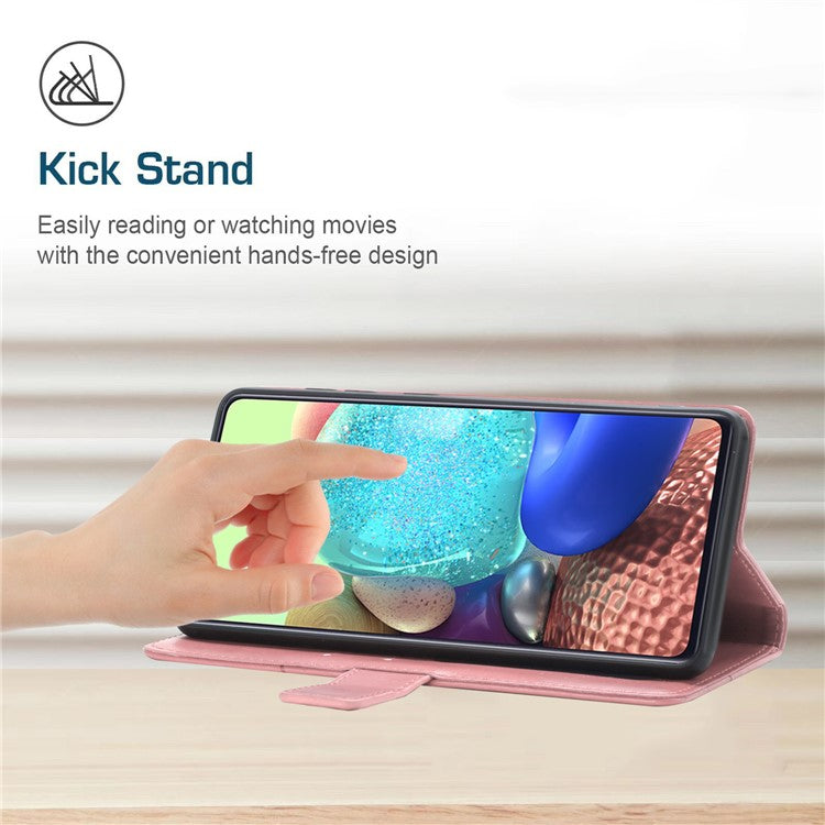 Y-shaped Line Imprinting Shock-absorbed PU Leather Phone Wallet Shell Stand Cover for Xiaomi Redmi Note 10 5G / Redmi Note 10T 5G / Poco M3 Pro 4G / Poco M3 Pro 5G - Pink