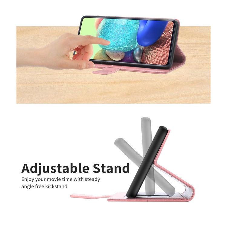 Y-shaped Line Imprinting Shock-absorbed PU Leather Phone Wallet Shell Stand Cover for Xiaomi Redmi Note 10 5G / Redmi Note 10T 5G / Poco M3 Pro 4G / Poco M3 Pro 5G - Pink