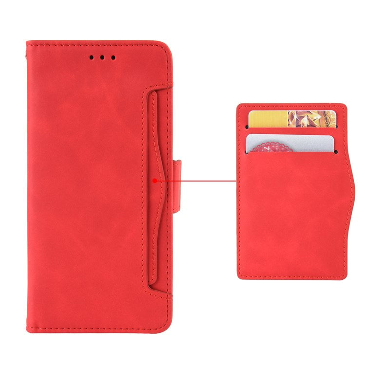 For Xiaomi Poco X4 Pro 5G Magnetic Flip Leather Wallet Case Card Slots Stand Book Shockproof TPU Inner Shell - Red