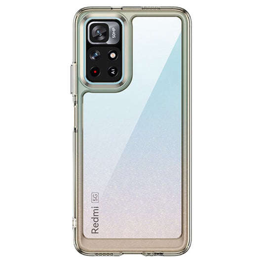 For Xiaomi Redmi Note 11 5G (China) (MediaTek)/Note 11S 5G/Note 11T 5G TPU+Acrylic Clear Phone Case with Independent PC Buttons - Transparent Grey