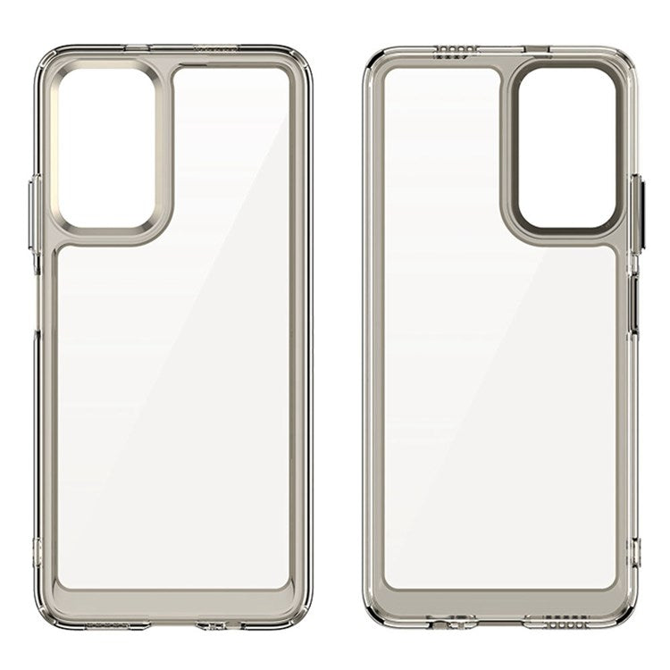 For Xiaomi Redmi Note 11 5G (China) (MediaTek)/Note 11S 5G/Note 11T 5G TPU+Acrylic Clear Phone Case with Independent PC Buttons - Transparent Grey