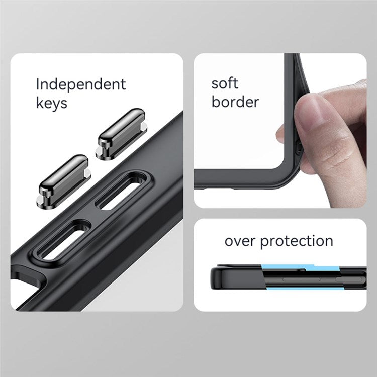 For Xiaomi Redmi Note 11 5G (China) (MediaTek)/Note 11S 5G/Note 11T 5G TPU+Acrylic Clear Phone Case with Independent PC Buttons - Transparent Grey