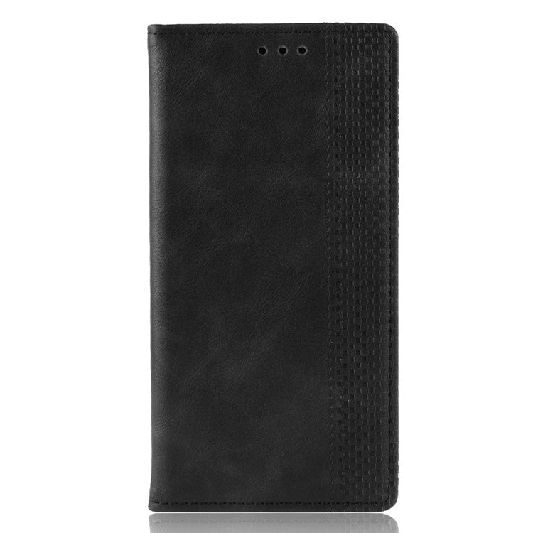 Auto-absorbed Retro PU Leather Wallet Phone Shell for OPPO A52/A72/A92 - Black