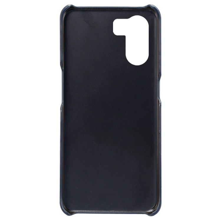 Anti-scratch Phone Case for Oppo K10 5G (China), Dual Card Slots PU Leather Coated Hard PC Cover - Blue