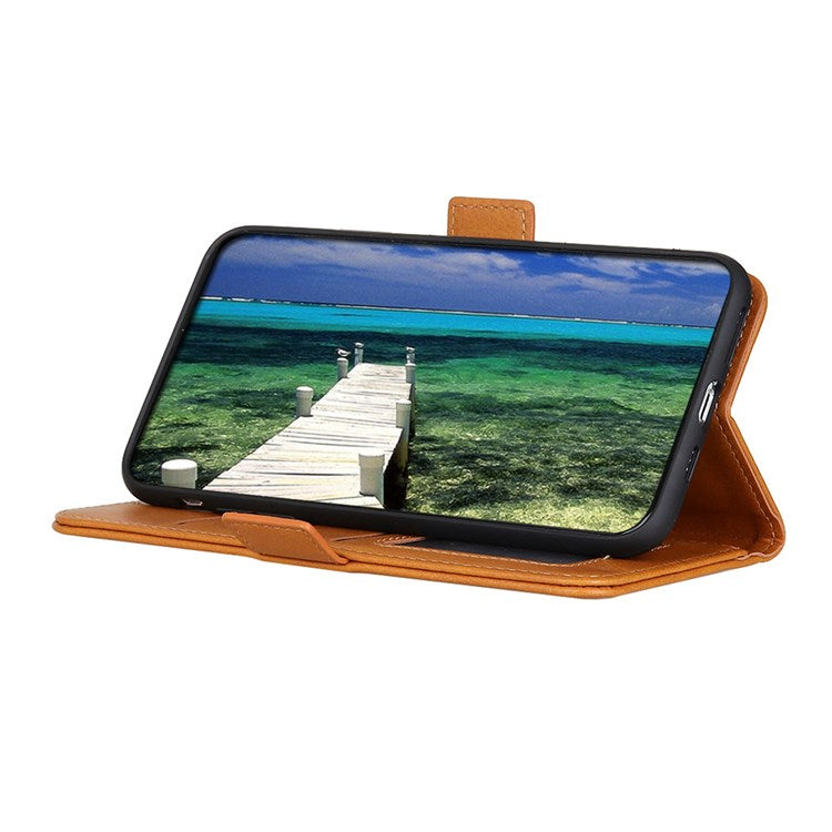 Anti-fall PU Leather Wallet Case for Oppo Reno8 Pro 5G (Global Version) / Reno8 Pro+ (China) 5G, Foldable Stand Magnetic Closure Phone Cover - Yellow