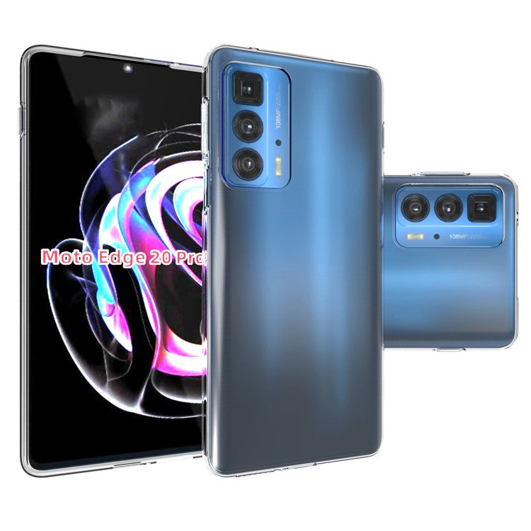 10Pcs/Pack Anti-Watermark Transparent Soft TPU Phone Back Case Shell for Motorola Edge 20 Pro