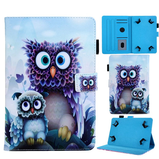 Universal Animal Patterned 8-inch PU Leather Stand Tablet Case for Huawei MediaPad T3 8.0 / iPad mini 5, etc - Owls
