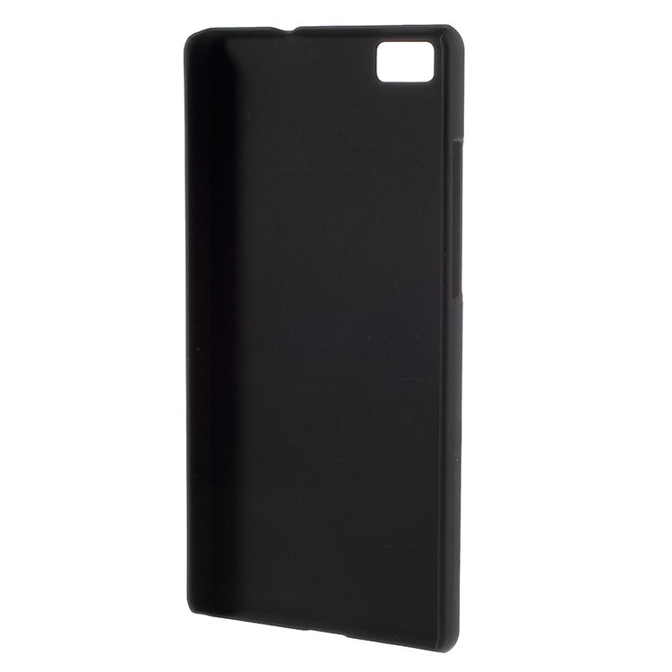 Rubberized Hard Plastic Case for Huawei Ascend P8 Lite - Black