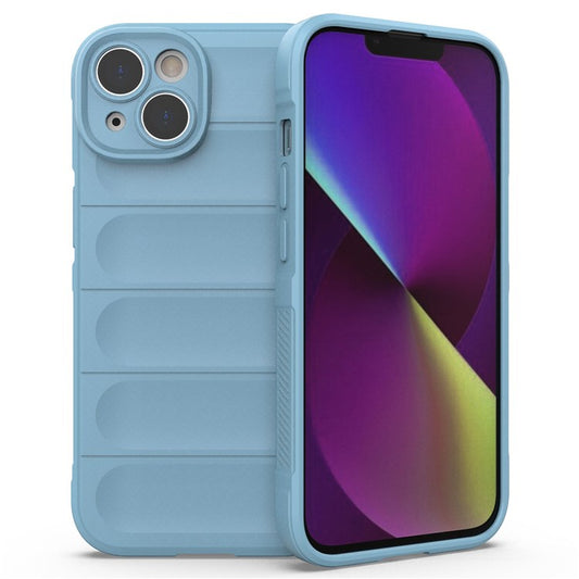 For iPhone 14 6.1 inch Soft TPU Case Rugged Back Shock Absorption Mobile Phone Protector Cover - Baby Blue