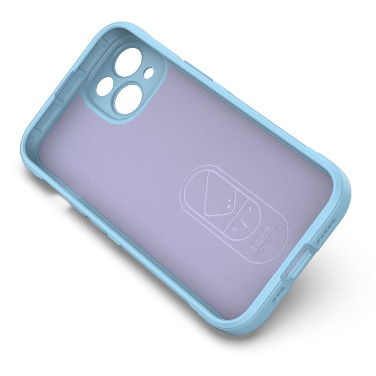 For iPhone 14 6.1 inch Soft TPU Case Rugged Back Shock Absorption Mobile Phone Protector Cover - Baby Blue