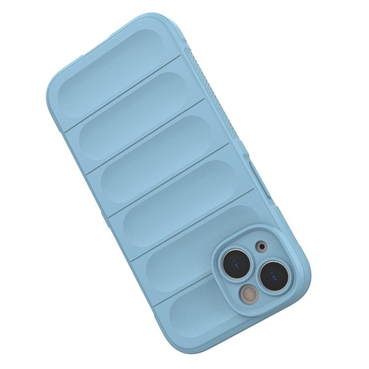 For iPhone 14 6.1 inch Soft TPU Case Rugged Back Shock Absorption Mobile Phone Protector Cover - Baby Blue