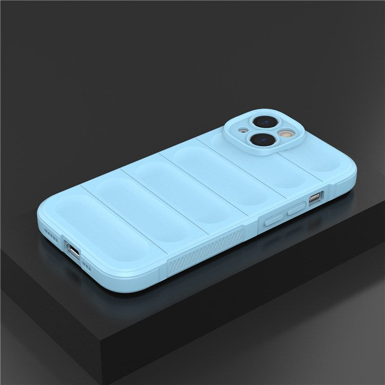 For iPhone 14 6.1 inch Soft TPU Case Rugged Back Shock Absorption Mobile Phone Protector Cover - Baby Blue