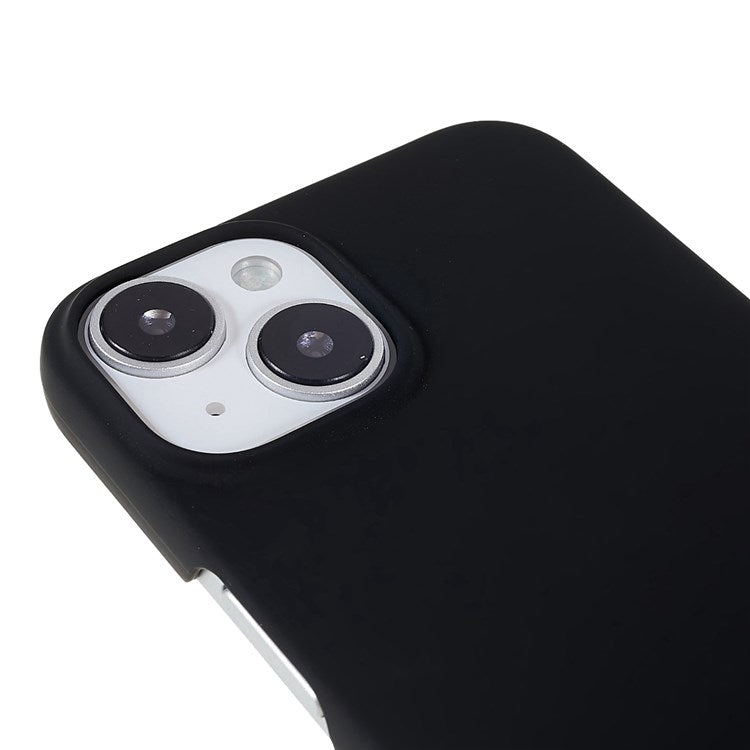 For iPhone 14 Plus 6.7 inch Rubberized Hard PC Case Glossy Surface Shockproof Non-Slip Protective Cover - Black