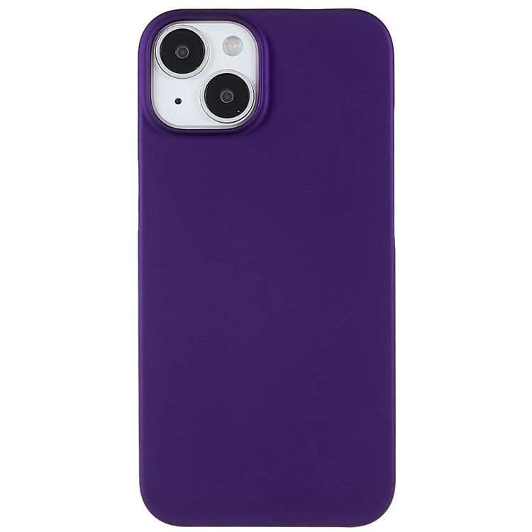 For iPhone 14 Plus 6.7 inch Rubberized Hard PC Case Glossy Surface Shockproof Non-Slip Protective Cover - Purple