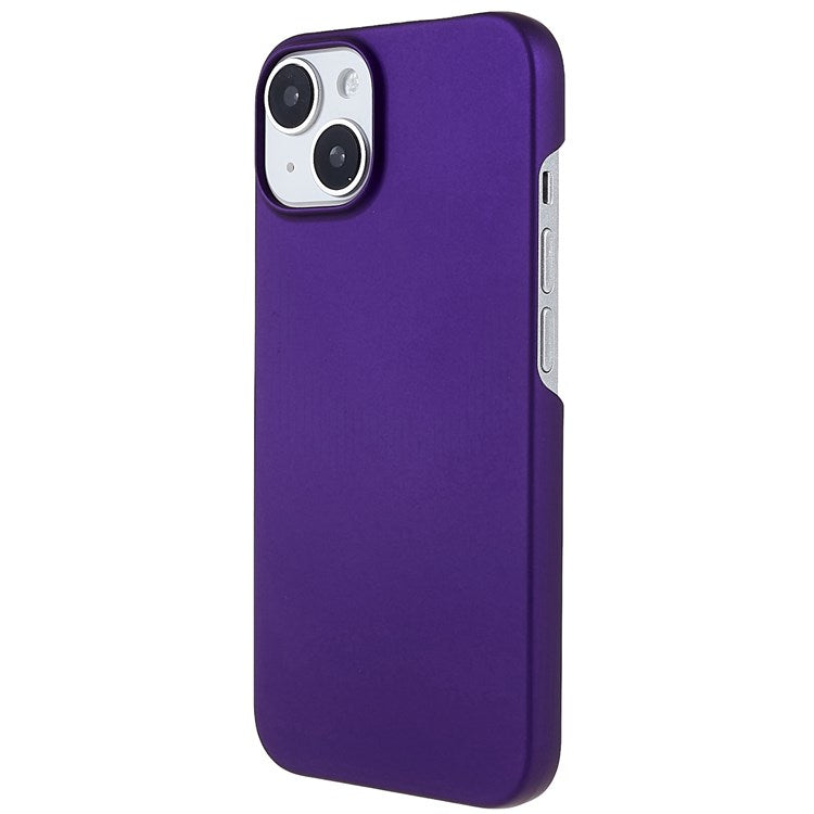 For iPhone 14 Plus 6.7 inch Rubberized Hard PC Case Glossy Surface Shockproof Non-Slip Protective Cover - Purple