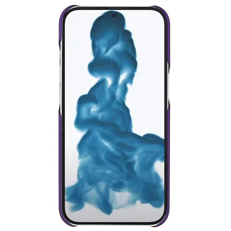 For iPhone 14 Plus 6.7 inch Rubberized Hard PC Case Glossy Surface Shockproof Non-Slip Protective Cover - Purple