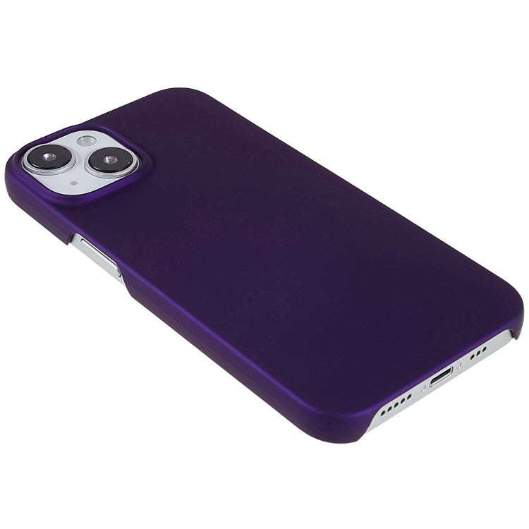 For iPhone 14 Plus 6.7 inch Rubberized Hard PC Case Glossy Surface Shockproof Non-Slip Protective Cover - Purple