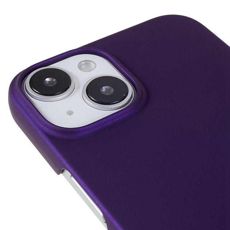 For iPhone 14 Plus 6.7 inch Rubberized Hard PC Case Glossy Surface Shockproof Non-Slip Protective Cover - Purple