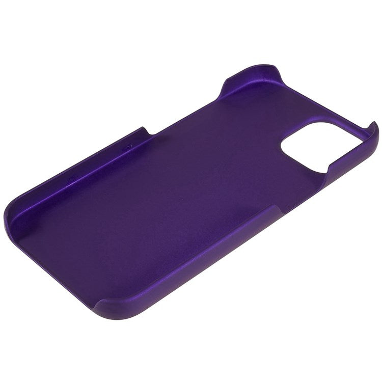 For iPhone 14 Plus 6.7 inch Rubberized Hard PC Case Glossy Surface Shockproof Non-Slip Protective Cover - Purple